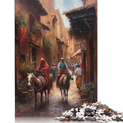 Marrakesch-Puzzle, Marokko, 1000 Teile für Erwachsene, nachhaltiges Holzpuzzle, 1000-teiliges Set (75 x 50 cm) von QBIREX