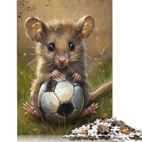 Maus-Fußball-Puzzles für Erwachsene, schwierige und anspruchsvolle Denksportaufgaben für Erwachsene und Kinder, 1500 Teile (85 x 57 cm) von QBIREX