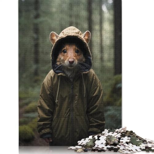 Maus im Wald-Puzzle, Lernspiele, Familienaktivitäten, Premium-Karton-Puzzle für Frauen und Männer, 1000 Teile (75 x 50 cm) von QBIREX