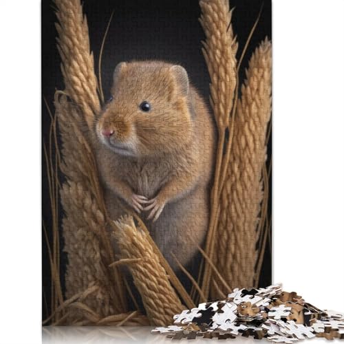 Mausporträt-Puzzle, 1000 Teile, Entspannungs-Herausforderungsspielzeug, schwierige Puzzles für Frauen und Männer, 1000 Teile (75 x 50 cm) von QBIREX