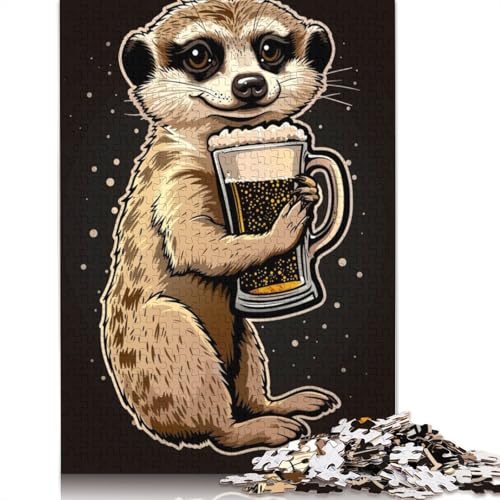 Meerkat Beer Puzzles 1000 Teile Schwer Puzzle Spielzeug Lernspiel Impossible Herausforderung Spielzeug Für Erwachsene Kinder 1000pcs (75x50cm) von QBIREX