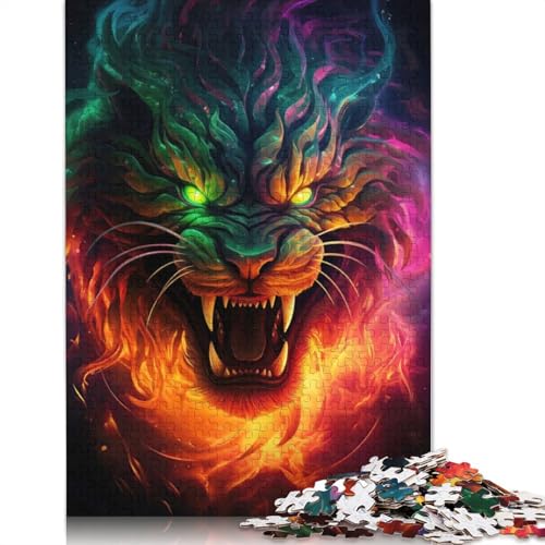 Metal Tiger Cosmic Inferno Puzzle, schwieriges Hartpapier-Rechteckpuzzle für Erwachsene und Kinder, einzigartiges Geschenk, 1000 Teile (75 x 50 cm) von QBIREX