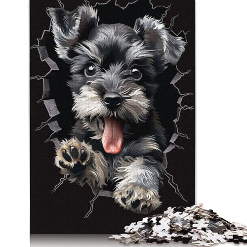 Miniature Schnauzer Puzzle 520 Teile Schwer Puzzle Spielzeug Lernspiel Impossible Herausforderungsspielzeug Für Erwachsene Und Kinder Ab 12 Jahren 520pcs (52x38cm) von QBIREX