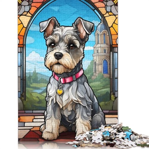 Miniaturschnauzer-Puzzle, Denksportaufgabe, rechteckiges Papierpuzzle für Erwachsene und Teenager, 1000 Teile (75 x 50 cm) von QBIREX