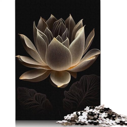 Minimal Zen Lotus Flower Puzzle 1000 Teile Schwer Puzzle Spielzeug Pädagogisches Spiel Impossible Herausforderung Spielzeug Für Erwachsene Und Kinder Ab 14 Jahren 1000pcs (38x26cm) von QBIREX