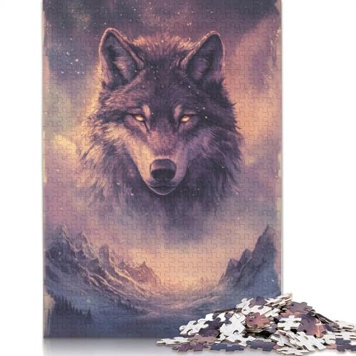Mistshadow Wolf Puzzle, Lernspiele, Familienaktivitäten, Premium-Karton-Puzzle für Frauen und Männer, 1000 Teile (75 x 50 cm) von QBIREX