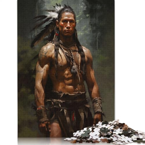 Mohawk Warrior Puzzle 1000-teilige Schwer Puzzle Spielzeug Pädagogisches Spiel Impossible Herausforderung Spielzeug Für Erwachsene Kinder 1000pcs (75x50cm) von QBIREX
