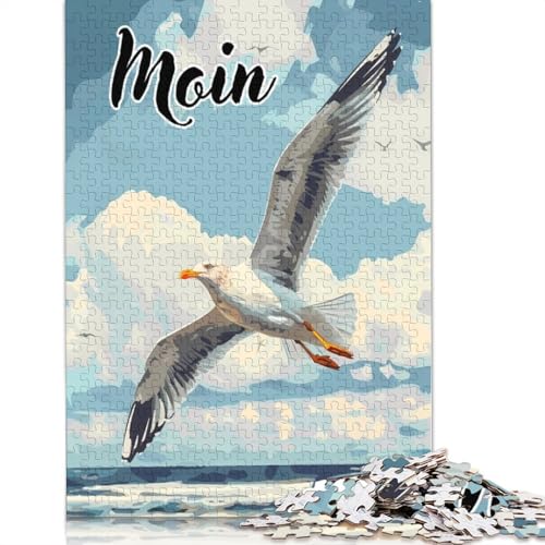 Moin Moewe Möwen-Puzzle, kreative Spiele, 100 Prozent recycelte Pappe, Puzzle für Erwachsene, 1000 Teile (75 x 50 cm) von QBIREX