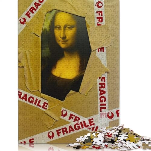 Mona Lisa in Einer Box, Kunstpuzzle, einzigartige Heimdekoration, 100% recycelter Karton, Puzzle für Jungen oder Mädchen, 1000 Teile (75 x 50 cm) von QBIREX
