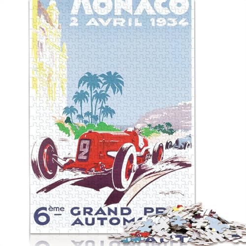 Monaco 1935 Grand Prix Puzzle 520 Teile für Erwachsene, Weihnachtsgeschenke, pädagogisches und pädagogisches Spielzeug, 520 Teile (52 x 38 cm) von QBIREX
