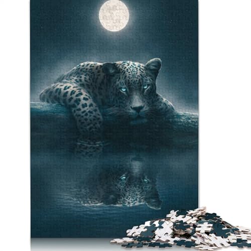 Mondschein-Jaguar-Puzzle für Erwachsene, Lernspiel, Puzzle-Geschenke für Kinder ab 12 Jahren, 520 Teile (52 x 38 cm) von QBIREX