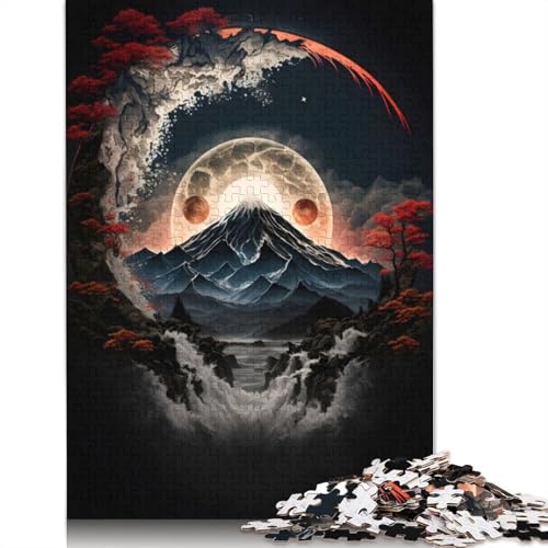 Mondschein-Puzzles für Erwachsene ab 18 Jahren, Lernspiele, Puzzle für Erwachsene und Kinder, 1500 Teile (85 x 57 cm) von QBIREX