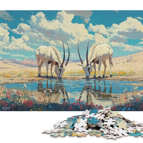 Mongolisches Gazellen-Puzzle, kreative Spiele, 100% recycelter Karton, Puzzle für Erwachsene, 70 x 50 cm, 1000 Teile Mongolisches Gazellen-Puzzle, kreative Spiele, 100% recycelter Karton, Puzzle für Erwachsene, 70 x 50 cm, 1000 Teile von QBIREX