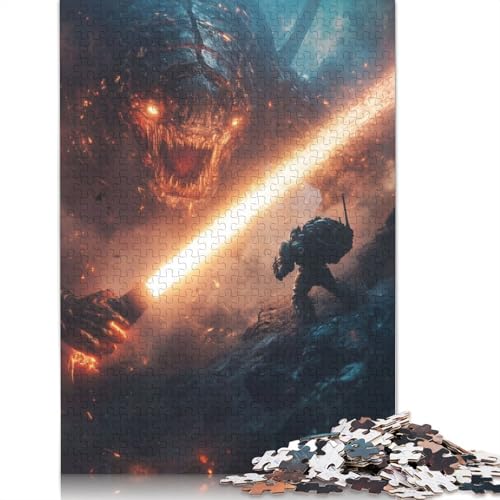 Monster Vs Soldier Puzzle 1000-teilige Schwer Puzzle Spielzeug Pädagogisches Spiel Impossible Herausforderungsspielzeug Für Erwachsene Und Kinder in Bewährter 1000pcs (38x26cm) von QBIREX