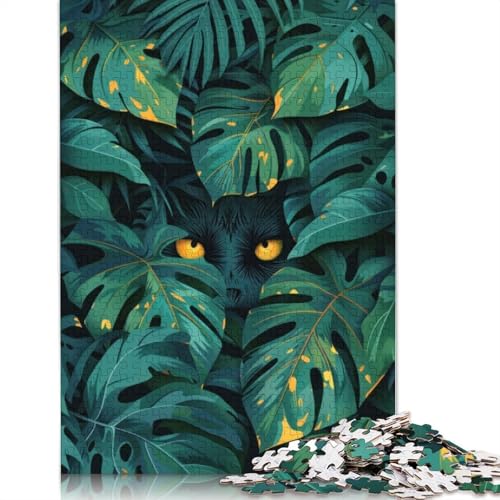 Monster in Monstera Puzzle für Erwachsene, herausforderndes und kniffliges Puzzle für Frauen und Männer, 1000 Teile (75 x 50 cm) von QBIREX