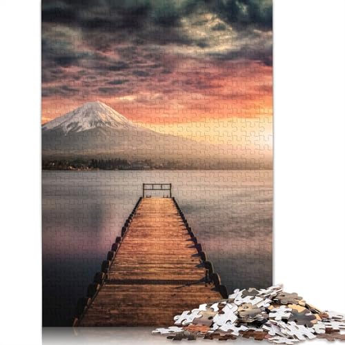 Mont Fuji Sonnenuntergang Puzzle Spielzeug Lernspiel Premium Karton Puzzle für Erwachsene Kinder 1000 Teile (38x26cm) von QBIREX