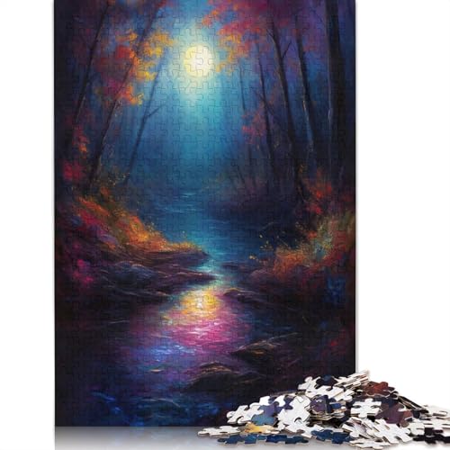 Moonlight Forest Puzzles 1500 Teile Holzpuzzles Puzzle für Erwachsene und Jugendliche für Erwachsene und Jugendliche ab 12 Jahren 1500 Teile (85 x 57 cm) von QBIREX