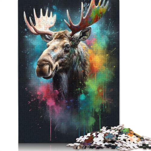 Moose Painting Puzzles 520 Teile Schwer Puzzle Spielzeug Lernspiel Impossible Herausforderung Spielzeug Für Erwachsene Und Kinder Ab 14 Jahren 520pcs (52x38cm) von QBIREX