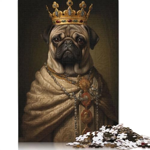 Mops-Puzzle, farbenfrohe, Coole Puzzles für Kinder ab 12 Jahren, 520 Teile (52 x 38 cm) von QBIREX
