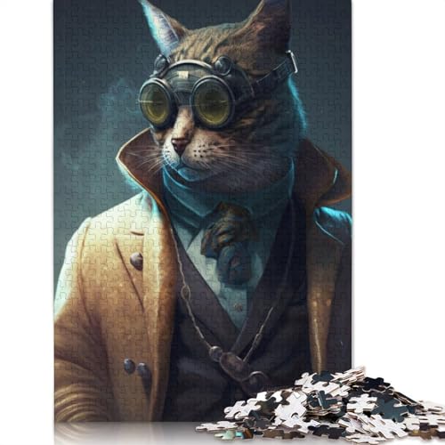 Mr. Cat Puzzle, 100% recycelter Karton, 100% recycelter Karton, Puzzle für Jungen oder Mädchen, 1000 Teile (26 x 38 cm) von QBIREX