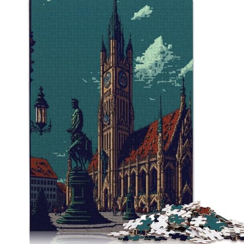 Munich Pixel Art Puzzle 1000 Teile Schwer Puzzle Spielzeug Lernspiel Impossible Herausforderung Spielzeug Für Erwachsene Und Kinder Ab 12 Jahren 300pcs (40x28cm) von QBIREX