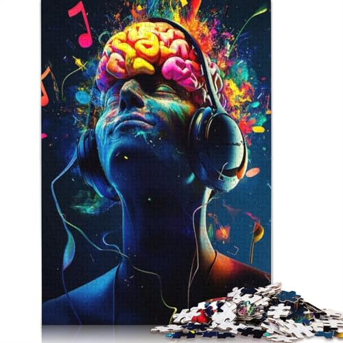 Musik-Gehirn-Explosions-Puzzle, DIY-Spiel, Premium-Karton-Puzzle für Frauen und Männer, Kindertagsgeschenke, 1000 Teile (75 x 50 cm) von QBIREX