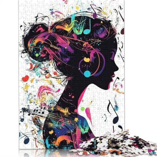Musik- und Silhouetten-Puzzle, lustige Aktivität für zu Hause, Premium-Puzzle aus Karton für Erwachsene, Teenager, Vatertagsgeschenke, 1000 Teile (75 x 50 cm) von QBIREX