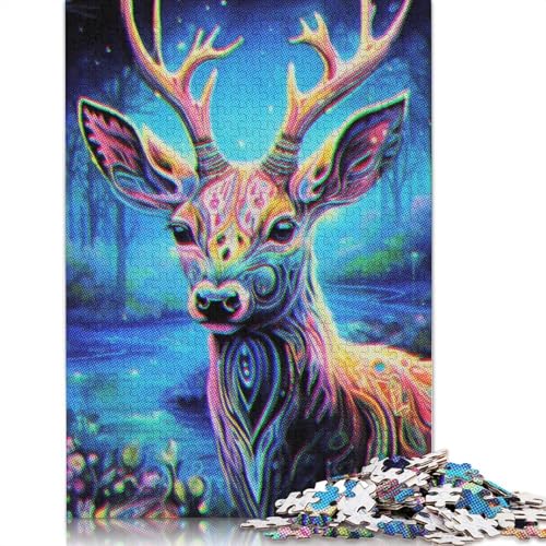 Mystic Deer Puzzles 1000 Teile Schwer Puzzle Spielzeug Lernspiel Impossible Herausforderung Spielzeug Für Erwachsene Und Kinder in Bewährter 1000pcs (75x50cm) von QBIREX
