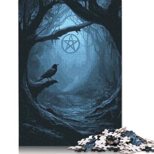 Mystischer Waldpfad mit Pentagramm, Puzzle-Spielzeug, Lernspiel, Premium-Karton-Puzzle für Erwachsene und Kinder, Geschenk, 1000 Teile (38 x 26 cm) von QBIREX