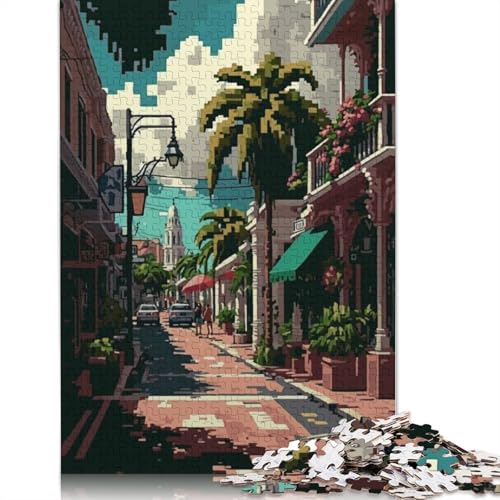 Nassau Pixel Art Puzzles 1000-teilige Schwer Puzzle Spielzeug Lernspiel Impossible Herausforderungsspielzeug Für Erwachsene Kinder 300pcs (40x28cm) von QBIREX