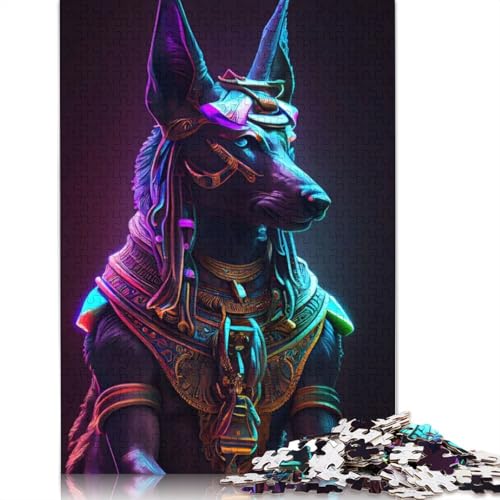Neon Anubis Puzzle 1000 Teile Schwer Puzzle Spielzeug Lernspiel Impossible Herausforderungsspielzeug Für Erwachsene Und Kinder Ab 12 Jahren 1000pcs (75x50cm) von QBIREX