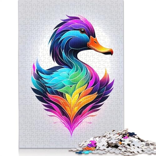 Neon Colorful Duck Puzzles 1000 Teile Schwer Puzzle Spielzeug Lernspiel Impossible Herausforderung Spielzeug Für Erwachsene Und Kinder in Bewährter 1000pcs (75x50cm) von QBIREX