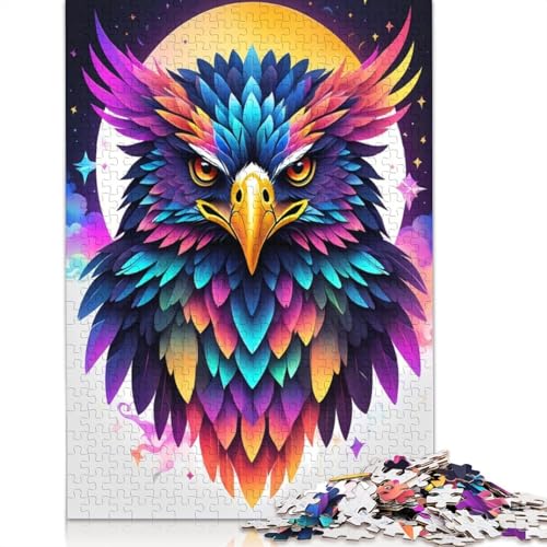 Neon Colorful Hawk Puzzles 1000 Teile Schwer Puzzle Spielzeug Lernspiel Impossible Herausforderung Spielzeug Für Erwachsene Kinder 1000pcs (40x28cm) von QBIREX