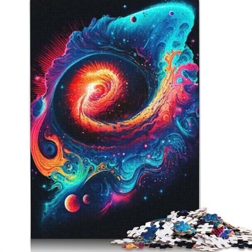 Neon Galaxy Pop Art 1000-teiliges Puzzle, ab 18 Jahren. Lernspiele für Erwachsene, Puzzles für Frauen, für Kinder ab 12 Jahren. 1000 Teile (75 x 50 cm) von QBIREX