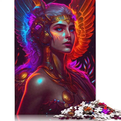 Neon Hera Puzzle, Dekompressionsspielzeug, rechteckiges Papierpuzzle für Kinder und Erwachsene ab 12 Jahren, 1000 Teile (26 x 38 cm) von QBIREX