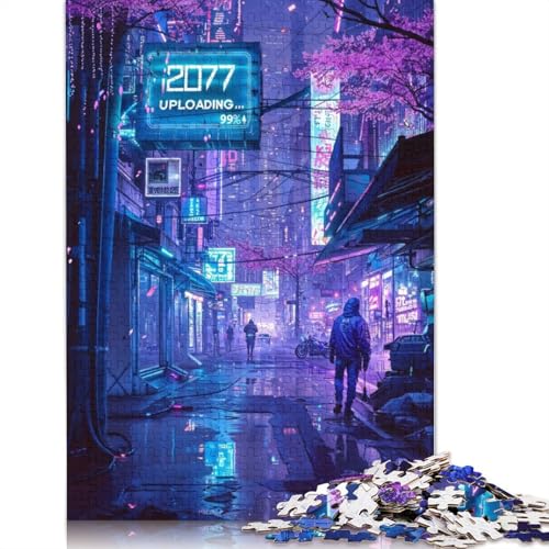 Neon Tokyo City of 2077 1000-teiliges Puzzle, interessanter Stressabbau, Beste Puzzles für Kinder ab 12 Jahren, 1000 Teile (75 x 50 cm) von QBIREX