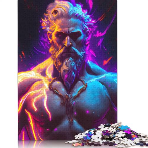 Neon Zeus Puzzle-Spielzeug, Lernspiel, Premium-Puzzle aus Karton für Erwachsene und Kinder, 1000 Teile (26 x 38 cm) von QBIREX