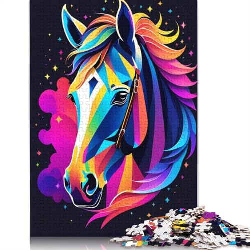 Neonfarbenes Tierpuzzle, lustiges Premium-Puzzle aus Karton für Erwachsene und Teenager, 1000 Teile (75 x 50 cm) von QBIREX