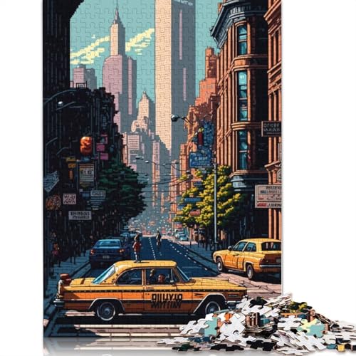New York Pixel Art Puzzle 1000-teilige Schwer Puzzle Spielzeug Pädagogisches Spiel Impossible Herausforderungsspielzeug Für Erwachsene Und Kinder Ab 12 Jahren 1000pcs (75x50cm) von QBIREX