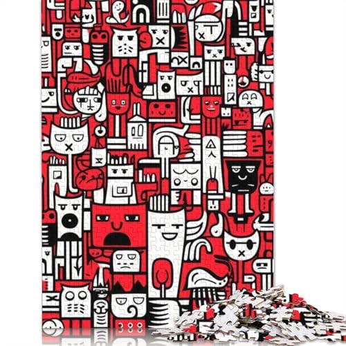 Niedliche Doodle-Puzzles für Erwachsene, einzigartige Heimdekoration, Herren-Puzzle, Geschenke für Erwachsene und Teenager, 520 Teile (52 x 38 cm) von QBIREX