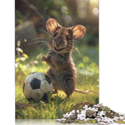 Niedliche Mausball-Fußball-Puzzles für Erwachsene, 520 herausfordernde und knifflige ungewöhnliche Puzzles für Kinder ab 12 Jahren, 520 Teile (52 x 38 cm) von QBIREX