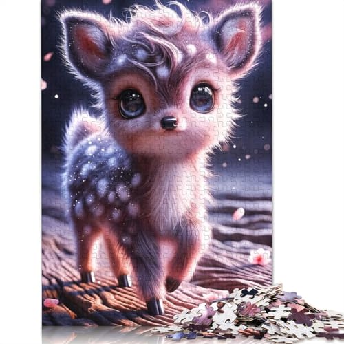 Niedliches Baby-Hirsch-Puzzle-Spielzeug, Lernspiel, Premium-Karton-Puzzle für Erwachsene und Kinder, 1000 Teile (75 x 50 cm) von QBIREX