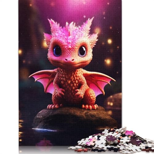 Niedliches Drachenpuzzle, DIY-Spiel, rechteckiges Papierpuzzle für Jungen oder Mädchen, Geburtstagsgeschenk, 1000 Teile (75 x 50 cm) von QBIREX