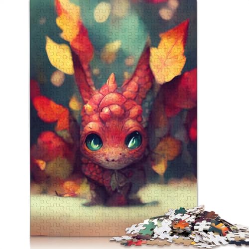 Niedliches Drachenpuzzle, kreative Spiele, Premium-Karton-Puzzle für Frauen und Männer, Geburtstagsgeschenk, 1000 Teile (75 x 50 cm) von QBIREX