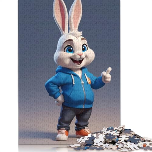 Niedliches Häschen-Puzzle, kreative Spiele, 100% recycelter Karton, Puzzle für Erwachsene, 1000 Teile (75 x 50 cm) von QBIREX