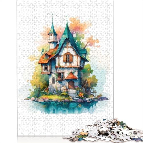 Niedliches Hauskaninchen-Puzzle für Erwachsene, 1000 Teile, 100 Prozent recycelte Holzplatte, Denkpuzzle für Erwachsene, für Jungen oder Mädchen, 1000 Teile (75 x 50 cm) von QBIREX