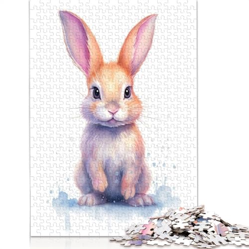 Niedliches Pastell-Baby-Kaninchen-Puzzlespielzeug für Erwachsene, Lernspiel, Puzzlespiele für Erwachsene für Frauen und Männer, 520 Teile (52 x 38 cm) von QBIREX