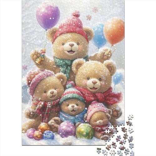 Niedliches Teddybär-Puzzle, Puzzle aus 100 % recyceltem Karton, für Kinder und Erwachsene, Weihnachtsgeschenk, 1000 Teile (75 x 50 cm) von QBIREX