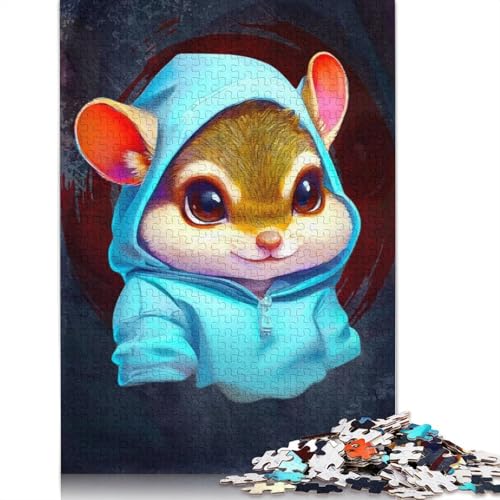 Niedliches Tierkunst-Puzzle, kreative Spiele, 100% recycelter Karton, Puzzle für Erwachsene, 1000 Teile (75 x 50 cm) von QBIREX