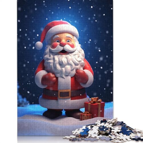 Niedliches Weihnachtsmann-Puzzle aus 100% recyceltem Karton, Jungen oder Mädchen, 1000 Teile (26 x 38 cm) von QBIREX